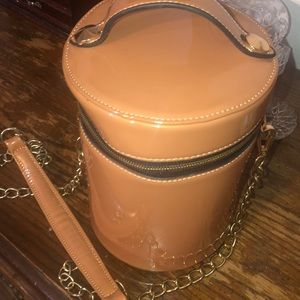 Brown Medium Bucket Cylinder Crossbody Bag